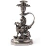 Бронзовый подсвечник «Лев» (серебрение)