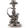 Бронзовый подсвечник «Лев» (серебрение)