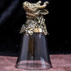 Подарочная стопка перевёртыш «Бык» из бронзы