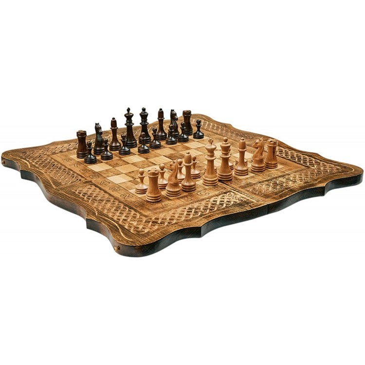 Резные шахматы нарды «Орнамент» 50x50