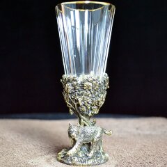 Подарочная рюмка лафитник «Рысь» из бронзы