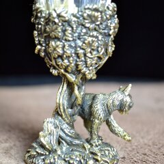 Подарочная рюмка лафитник «Рысь» из бронзы