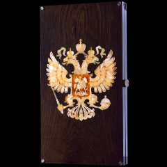 Подарочные нарды «Россия» из морёного дуба и янтаря