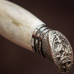 Подарочный нож финка «Капитан» с рукоятью из рога лося