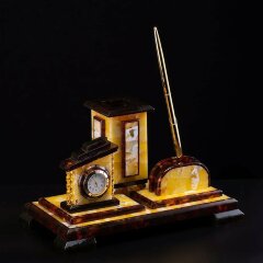 Настольный органайзер из янтаря «ELEGANT» для рабочего стола
