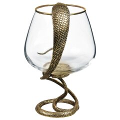 Подарочный набор бокалов для коньяка «Змея кобра» и статуэтка — символ года 2025
