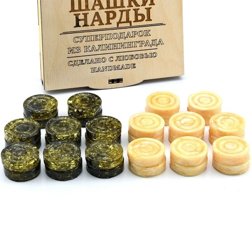 Фишки игральные «Нарды шашки» из янтаря