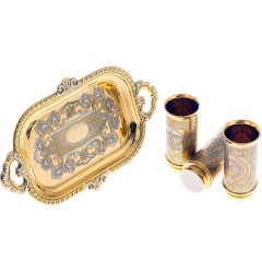 Набор из трех рюмок на подносе «Люкс» подчеркнёт стиль настоящего мужчины