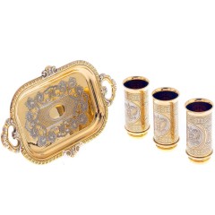 Набор из трех рюмок на подносе «Люкс» подчеркнёт стиль настоящего мужчины