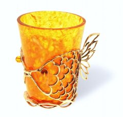 Янтарная стопка для водки «Золотая рыбка»