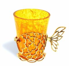 Янтарная стопка для водки «Золотая рыбка»