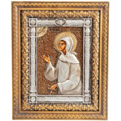 Резная икона «Святая Ксения» из массива дерева
