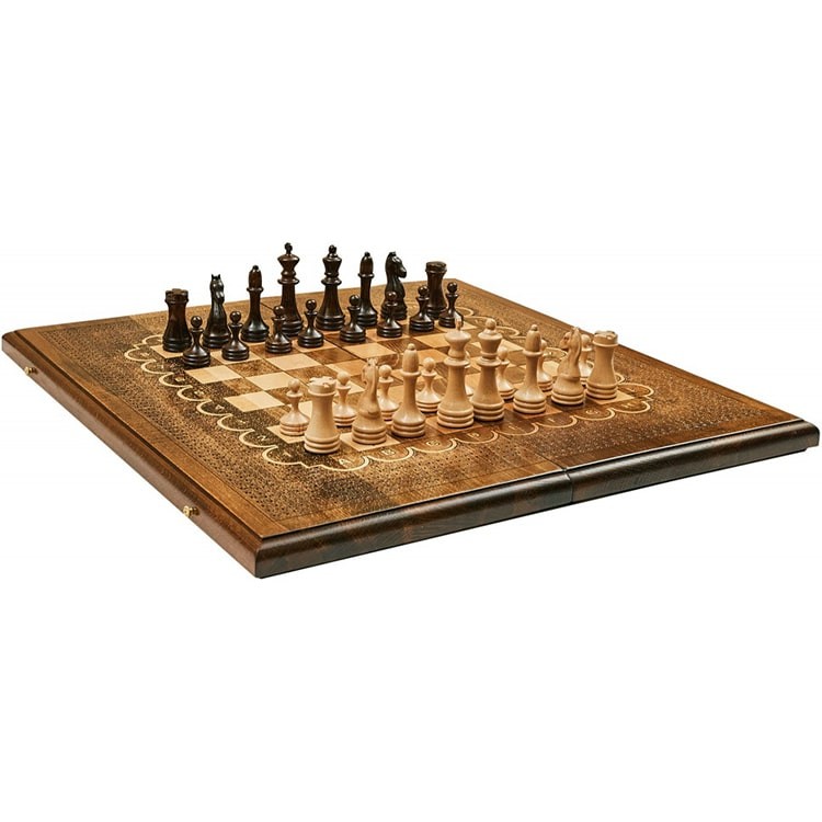Деревянные шахматы с нардами «Орнамент»
