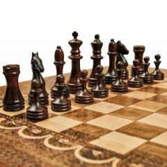 Деревянные шахматы с нардами «Орнамент»