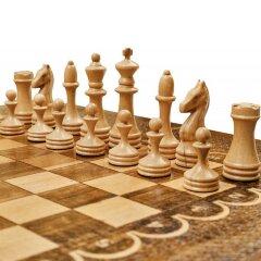 Деревянные шахматы с нардами «Орнамент»