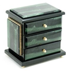 Подарочный ларец из камня «Классик» (офиокальцит) для хранения драгоценностей