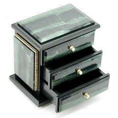 Подарочный ларец из камня «Классик» (офиокальцит) для хранения драгоценностей