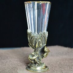 Хрустальная рюмка лафитник «Карп» из бронзы