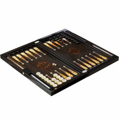 Подарочные нарды «Нефть» из морёного дуба и янтаря