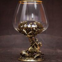 Подарочный бокал для коньяка «Георгий Победоносец» с объёмной фигуркой