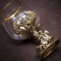 Подарочный бокал для коньяка «Георгий Победоносец» с объёмной фигуркой