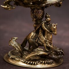 Подарочный бокал для коньяка «Георгий Победоносец» с объёмной фигуркой