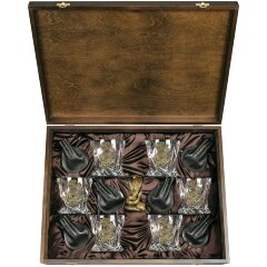 Подарочный набор бокалов для виски «Змея» (6 шт.) с фигуркой символ года 2025