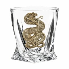 Подарочный набор бокалов для виски «Змея» (6 шт.) с фигуркой символ года 2025