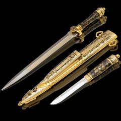 Подарочный набор кинжал с ножом «Друид» (цельнометаллические ножны) — декоративное оружие