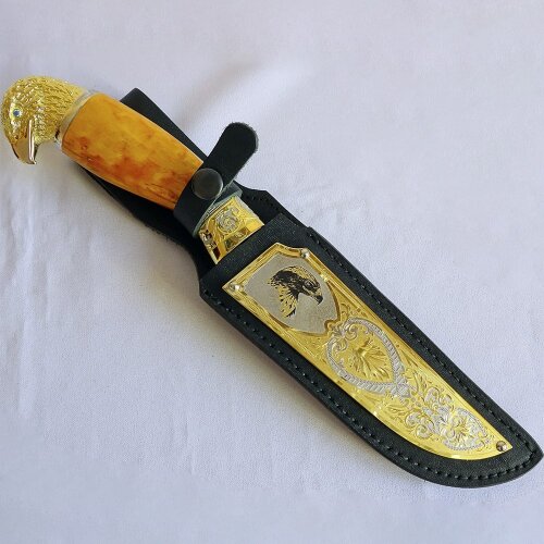 Сувенирный нож «Дикий орел» с фигуркой птицы на рукояти