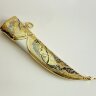 Коллекционный нож «Султан» с белой рукоятью в позолоченных ножнах