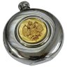 Никелированная фляжка для алкоголя «Гербовая»