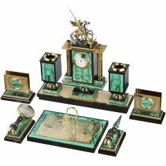 Настольный набор «Георгий Победоносец» (малахит)