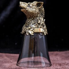 Подарочная рюмка перевёртыш «Кабан» из бронзы