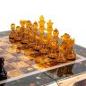 Складной шахматный ларец «Европа» с фигурами из янтаря