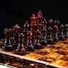 Складной шахматный ларец «Европа» с фигурами из янтаря