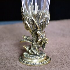 Хрустальная рюмка лафитник «Карась» из бронзы