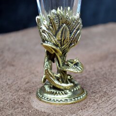 Хрустальная рюмка лафитник «Карась» из бронзы