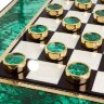 Подарочные шахматы «Царский малахит» с шашками