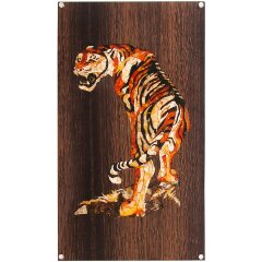 Подарочные нарды «Тигр» из морёного дуба с инкрустацией янтарём