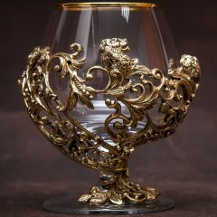 Подарочный бокал для коньяка «Барокко» с художественным оформлением