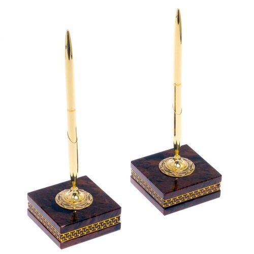 Письменный набор «Королевский» из камня обсидиан