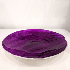 Фиолетовое декоративное блюдо «Волны» для интерьера дома