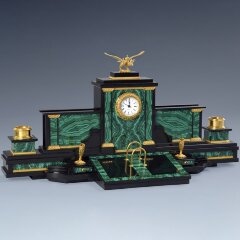 Настольный набор органайзер «Премьер» из малахита в подарок руководителю