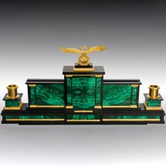 Настольный набор органайзер «Премьер» из малахита в подарок руководителю