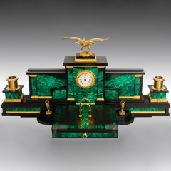 Настольный набор органайзер «Премьер» из малахита в подарок руководителю