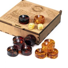 Янтарные фишки игральные «Нарды шашки» (малые)