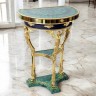 Полукруглый малахитовый стол «Антик» из натурального камня для интерьера дома