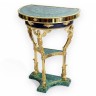 Полукруглый малахитовый стол «Антик» из натурального камня для интерьера дома