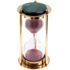 Песочные часы «Малахит» в основании металлического корпуса